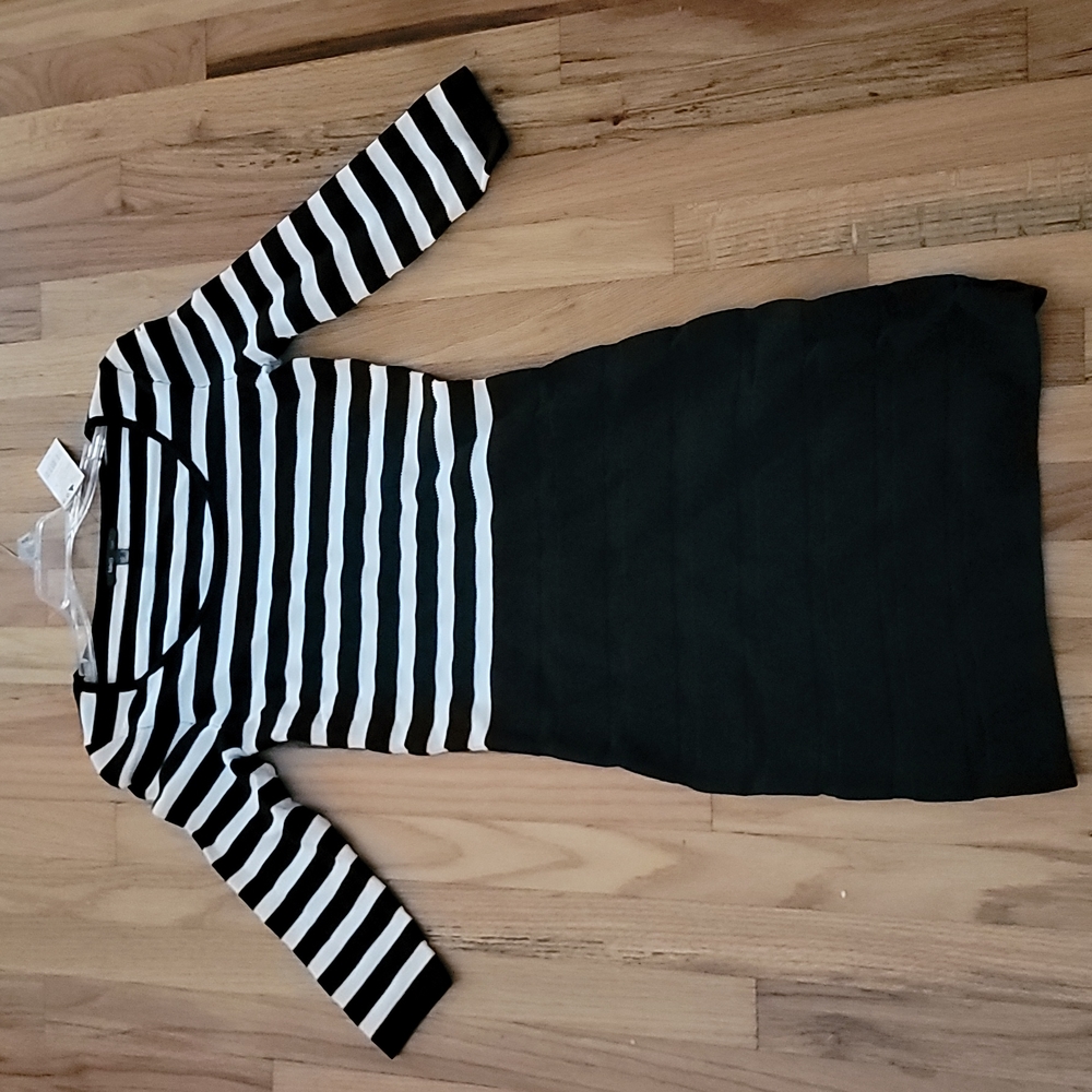 MNG black and white dress